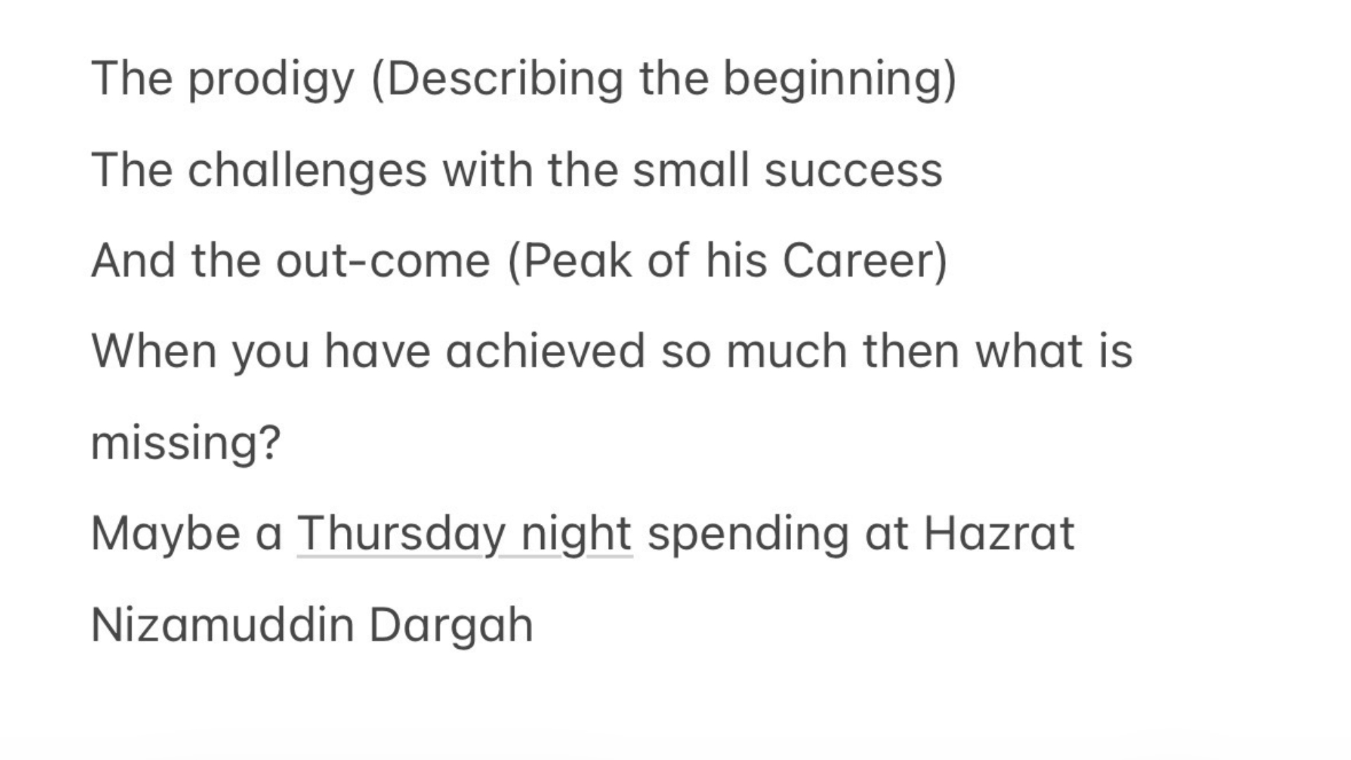 Third initial note for the wedding film concept