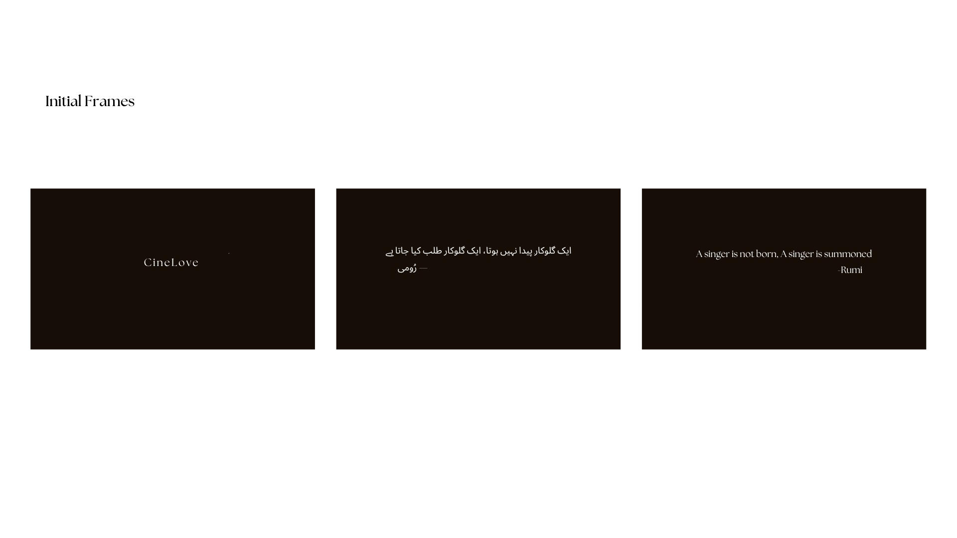 First storyboard for the wedding film