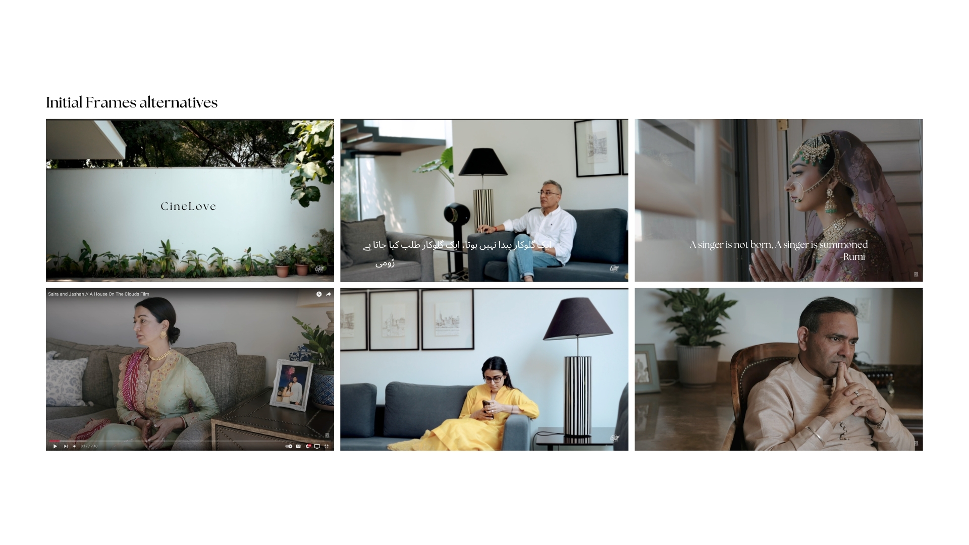 Second storyboard for the wedding film