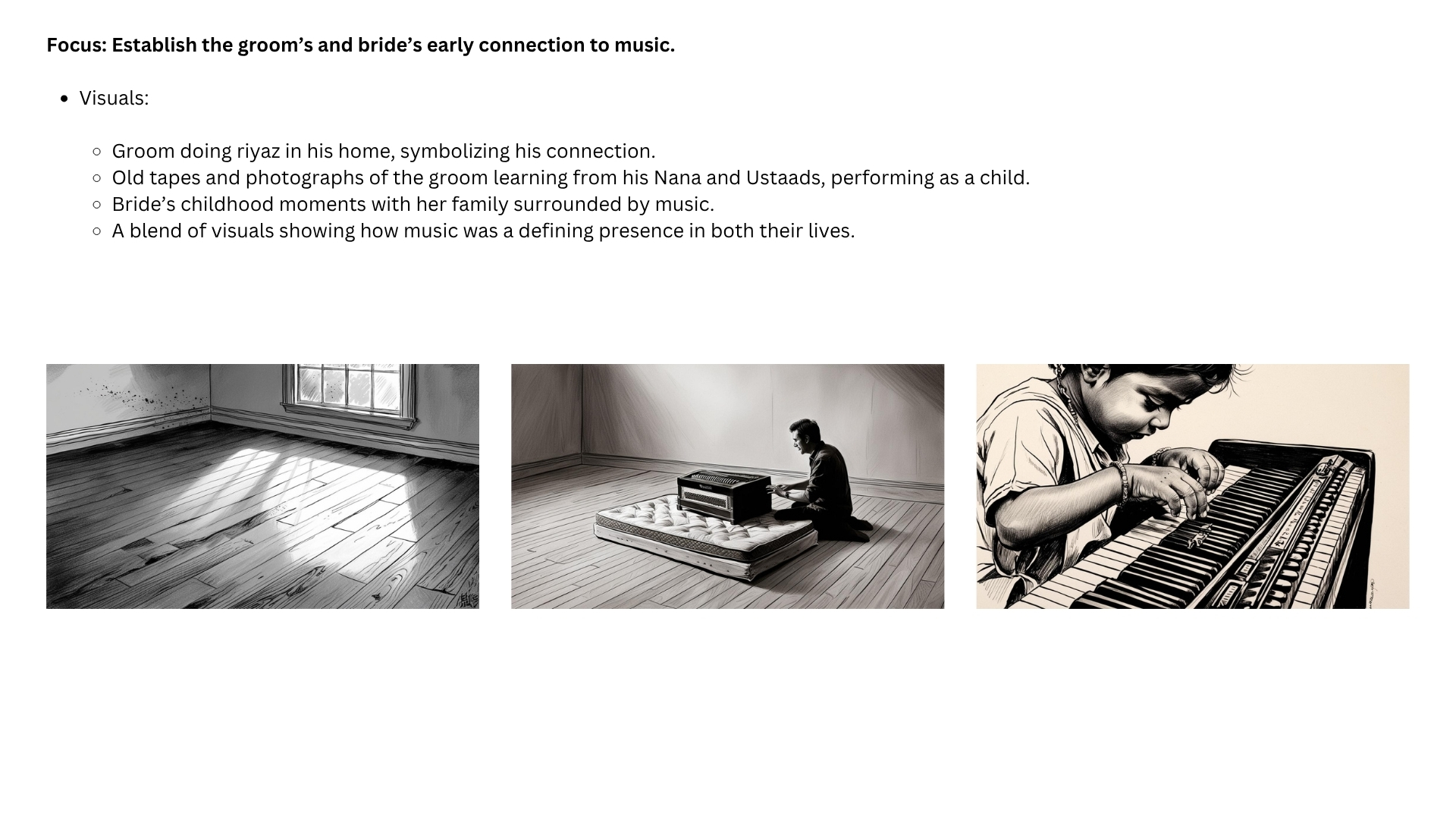 Third storyboard for the wedding film