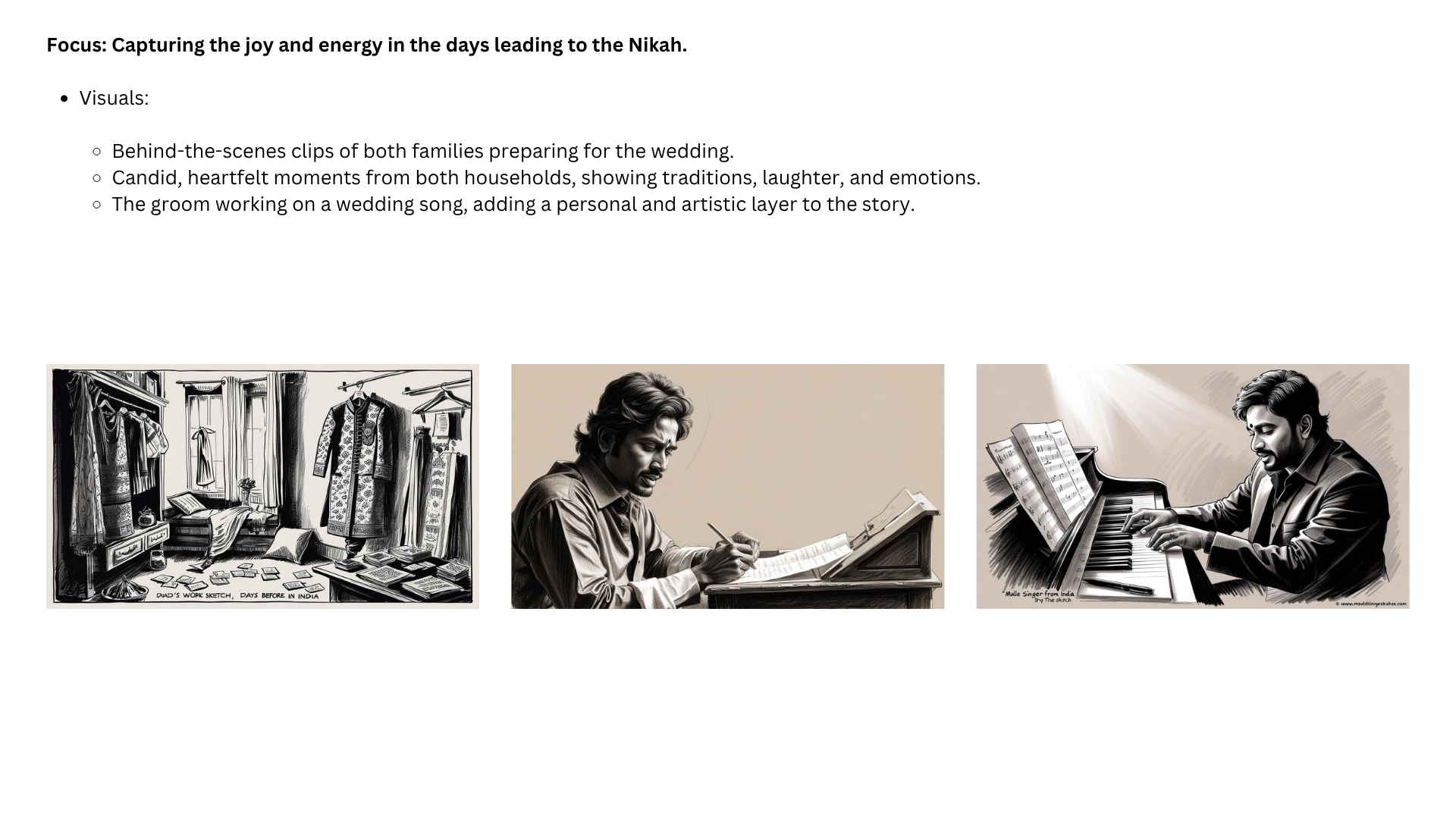 Fifth storyboard for the wedding film