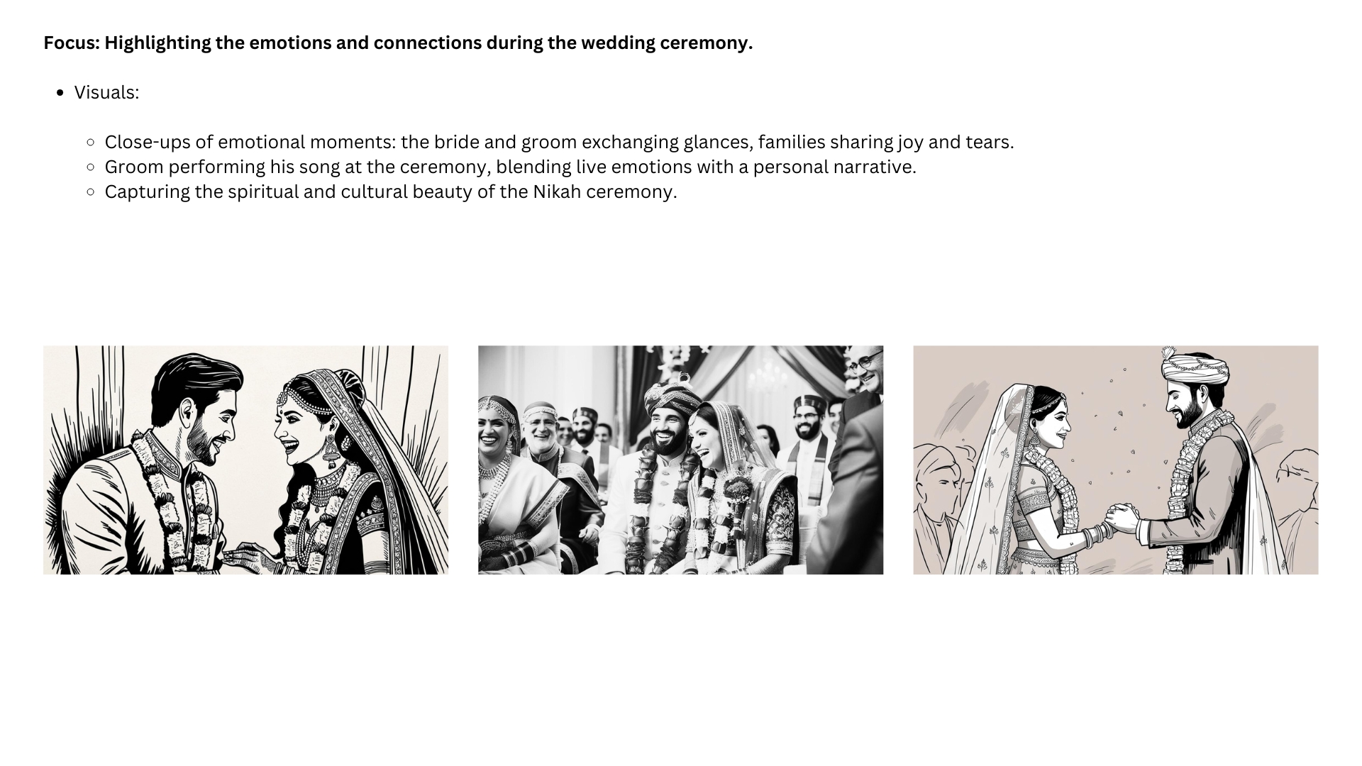 Sixth storyboard for the wedding film